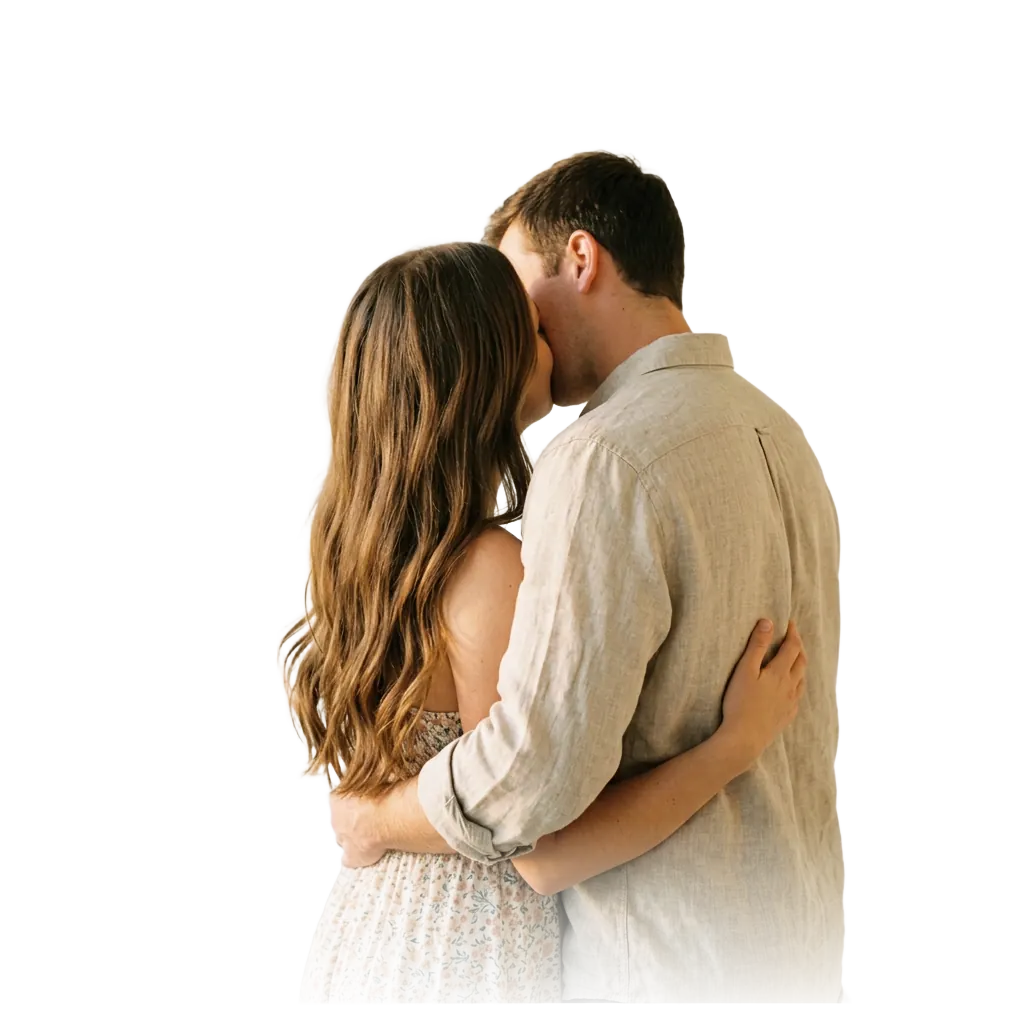 A couple sharing a tender moment, reconnected through therapy
